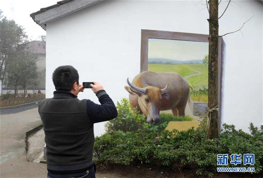 3D-Malereien dekorieren Dorf in Zhejiang