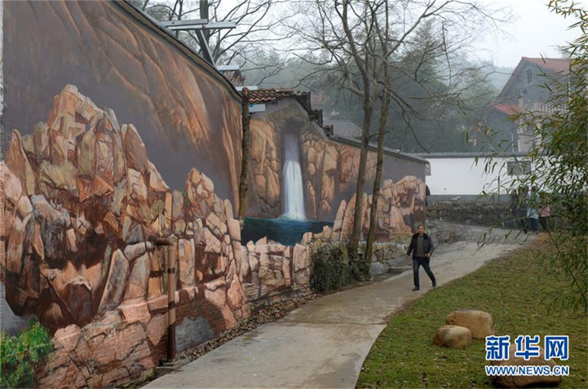 3D-Malereien dekorieren Dorf in Zhejiang