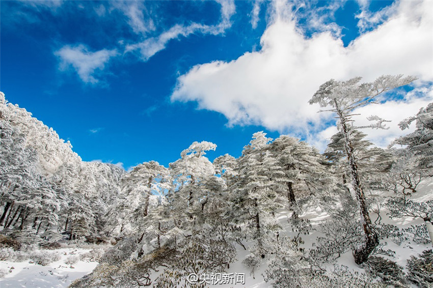 Schneewelt auf dem Cangshan-Berg