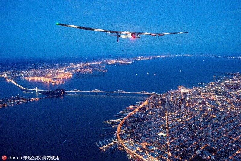 Schweizer Solarflugzeug in San Francisco gelandet