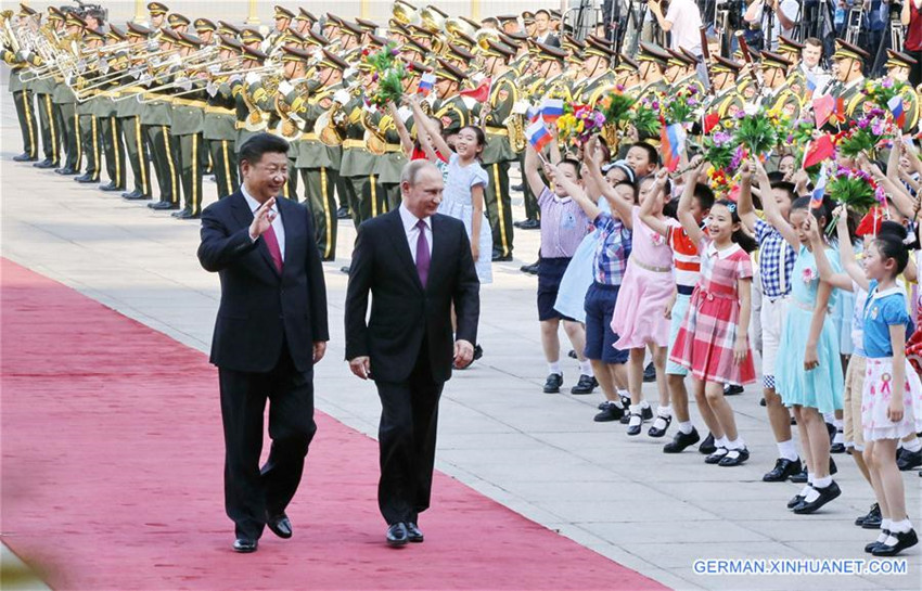 Xi Jinping hält Begrüßungszeremonie für Putin ab