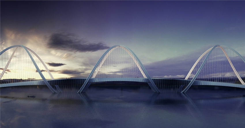 Modell der Sanshan-Brücke für die Olympischen Winterspiele 2022