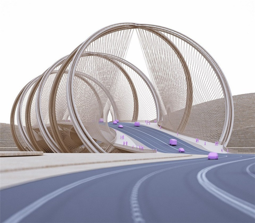 Modell der Sanshan-Brücke für die Olympischen Winterspiele 2022