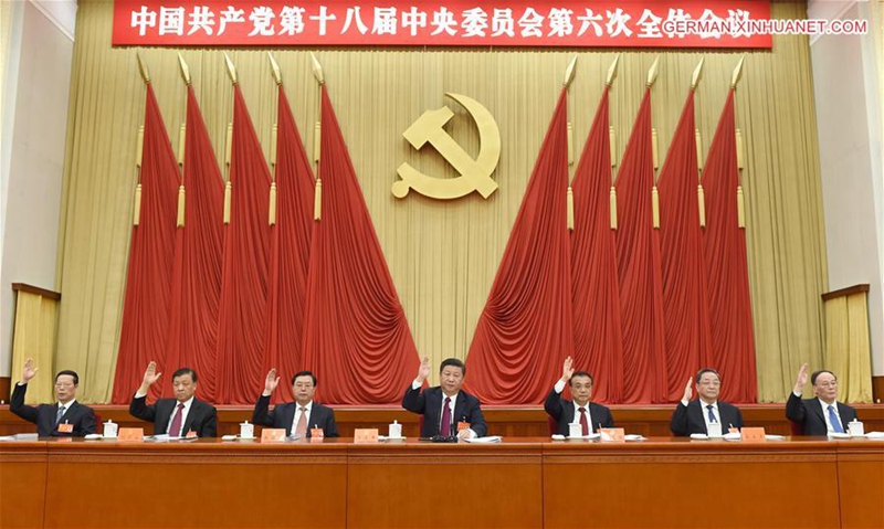 6. Plenarsitzung des 18. Zentralkomitees in Beijing abgehalten