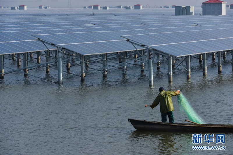 Kombination aus Fischzucht und Solarpark in Cixi