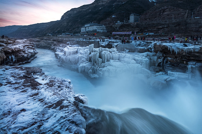 Hukou-Wasserfall im Winter