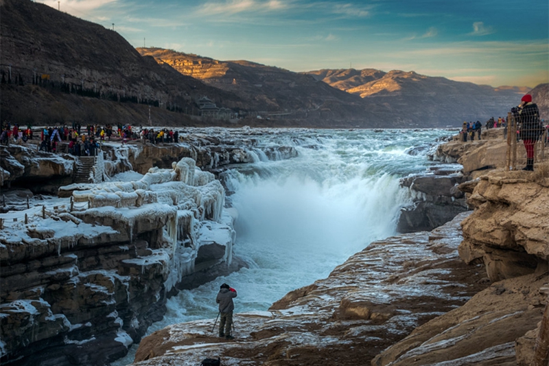 Hukou-Wasserfall im Winter