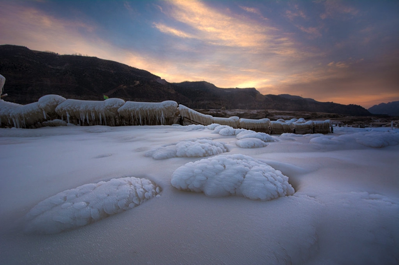 Hukou-Wasserfall im Winter