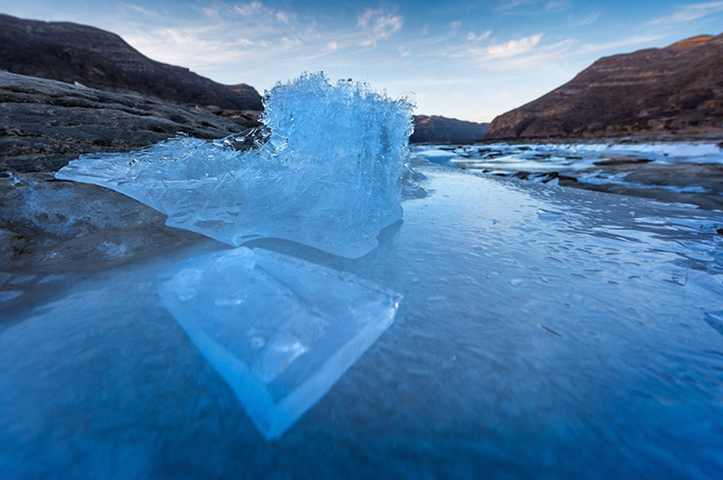 Hukou-Wasserfall im Winter