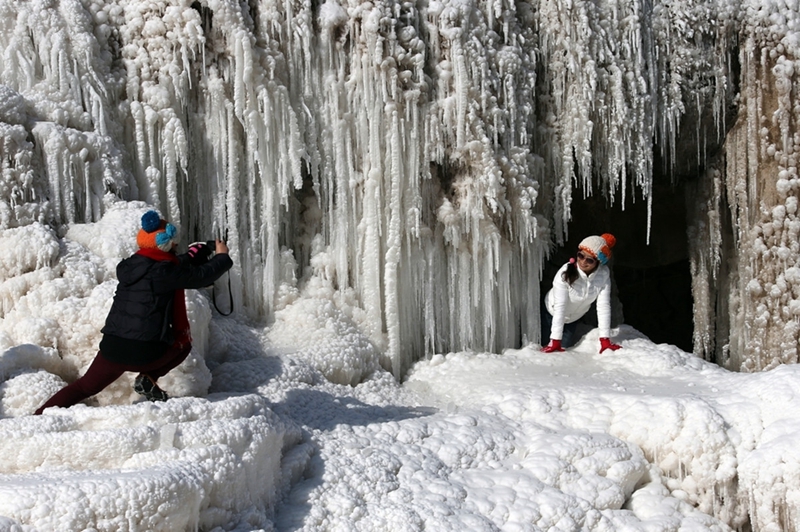 Hukou-Wasserfall im Winter