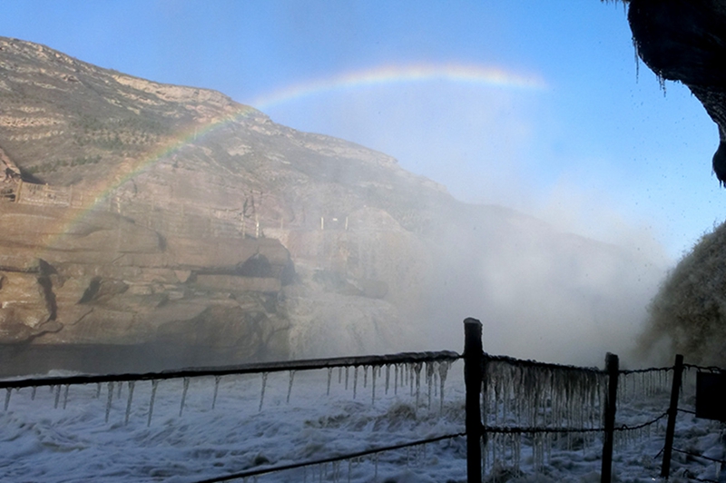 Hukou-Wasserfall im Winter