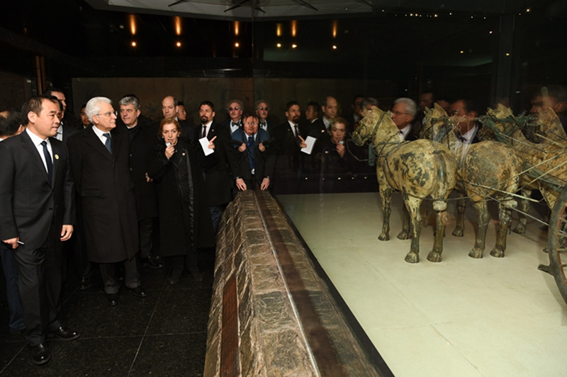 Italienischer Präsident besucht Museum von Mausoleum Qin Shihuangdis