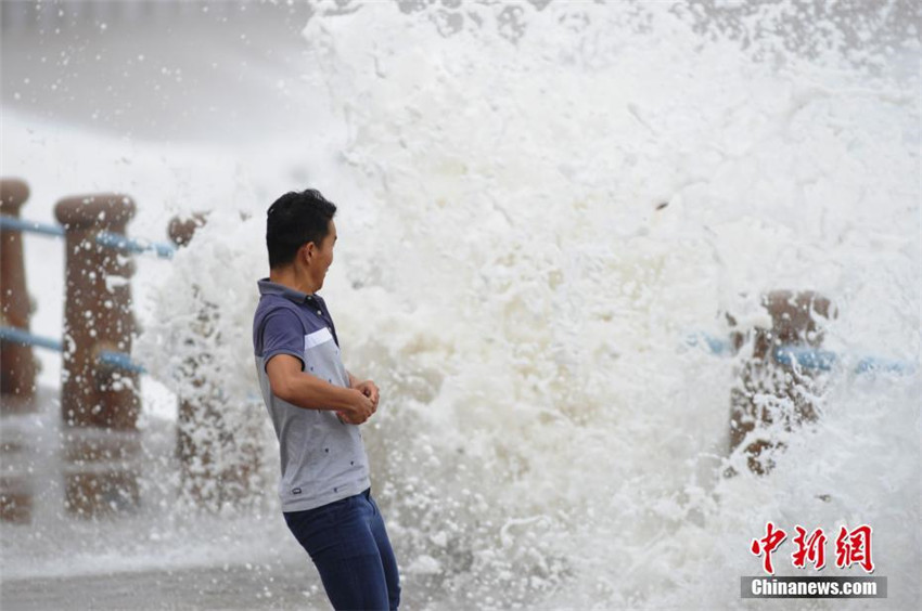 Riesenwellen in Qingdao locken Besucher an