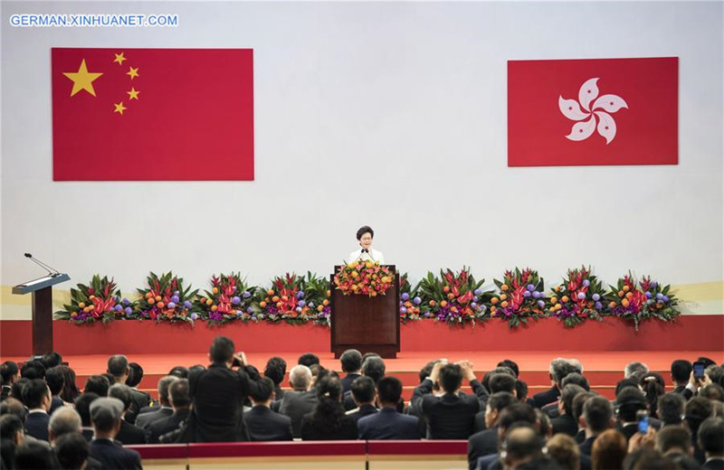 Einführungszeremonie der fünften Regierung der Sonderverwaltungszone Hongkong abgehalten