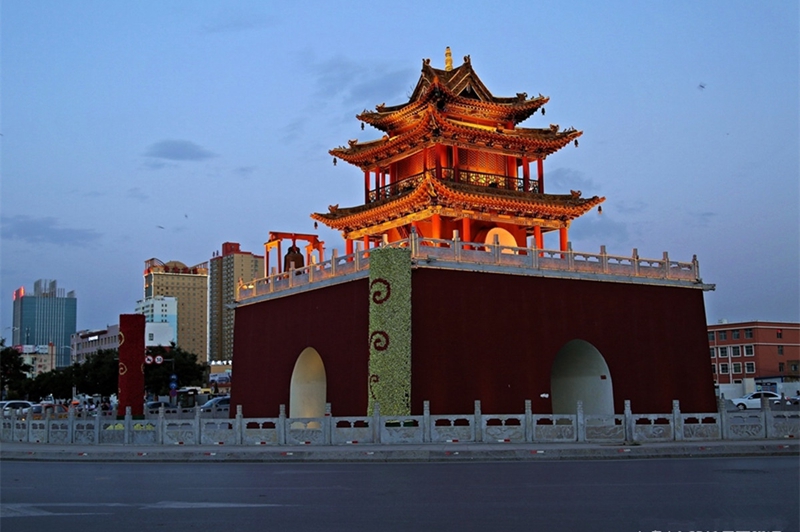 Dingbian Trommelturm in der Stadt Yulin