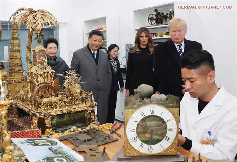 Xi Jinping und Donald Trump besuchen das Palastmuseum