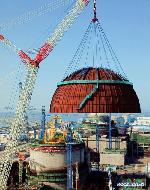 Sicherheitsbehälter des ersten „Hualong 1“-Reaktors erfolgreich überdacht