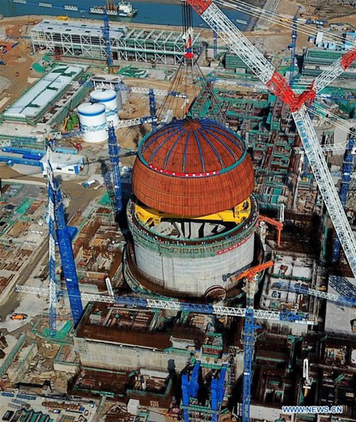 Sicherheitsbehälter des ersten „Hualong 1“-Reaktors erfolgreich überdacht