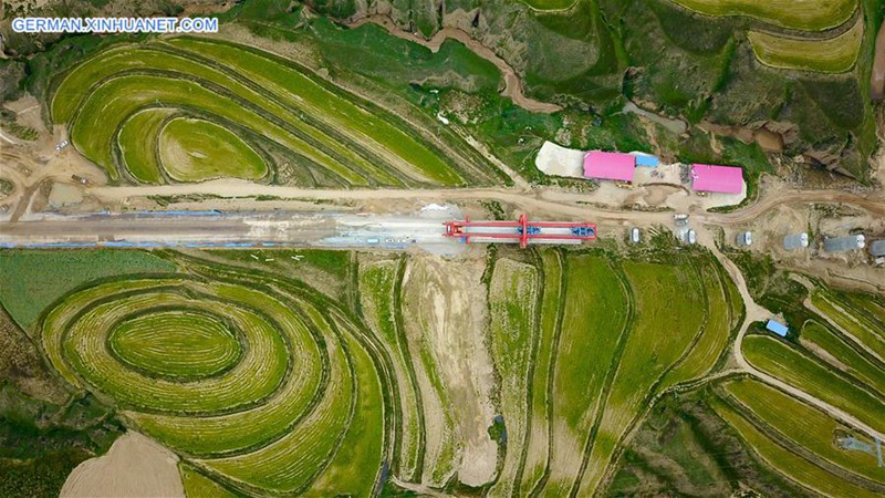 Hochgeschwindigkeitsbahnstrecke Yinchuan-Xi'an befindet sich im Bau