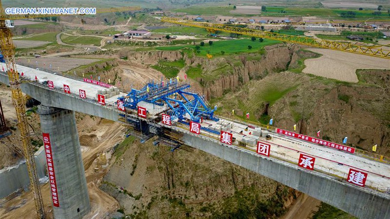 Hochgeschwindigkeitsbahnstrecke Yinchuan-Xi'an befindet sich im Bau