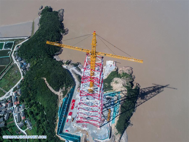 Hochspannungsleitungsprojekt zwischen Zhoushan und Ningbo voraussichtlich Ende Okotober fertiggestellt