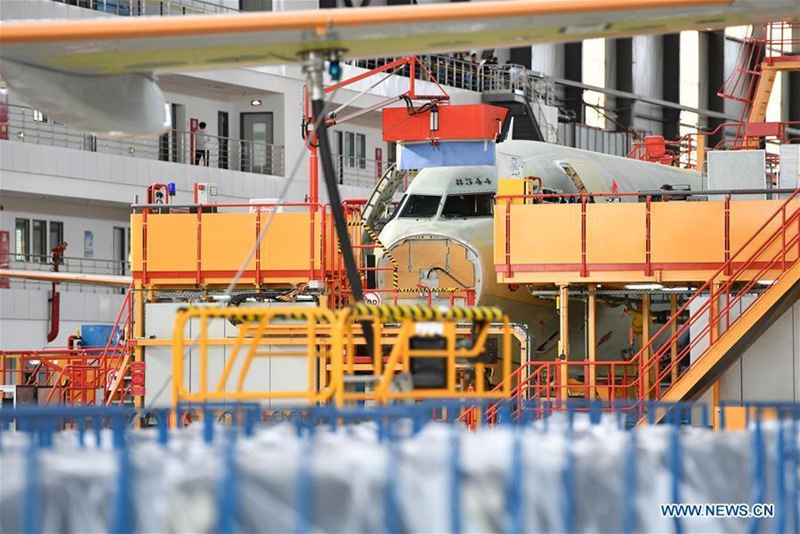 Die Endmontagelinie von Airbus in Tianjin 