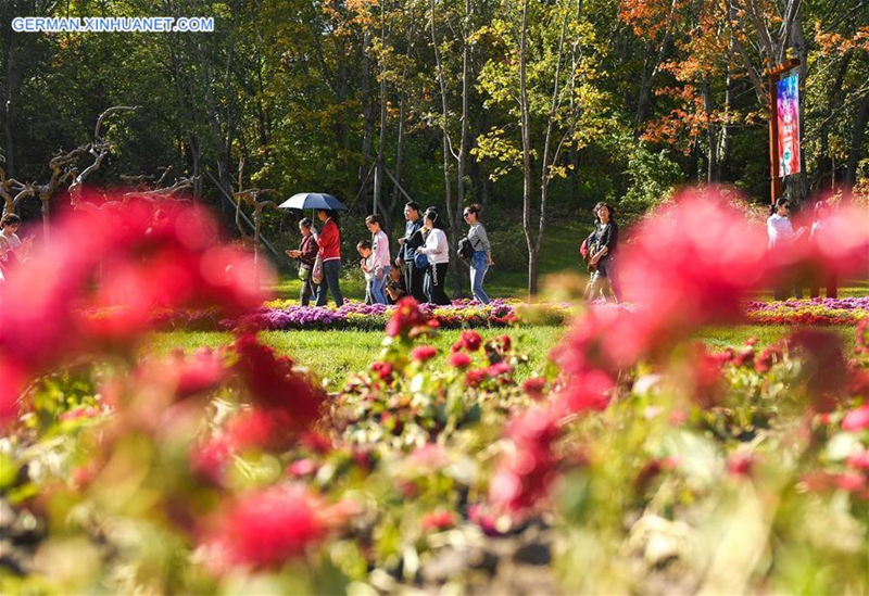 Herbstlandschaft im ökologischen Park in Jilin