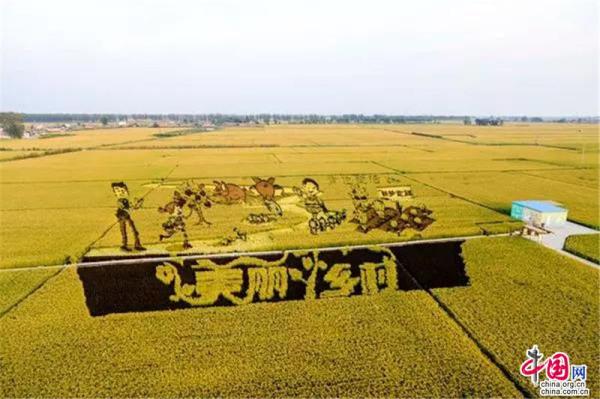 Reisfeldkunst in Shenyang erschafft ein Märchenland