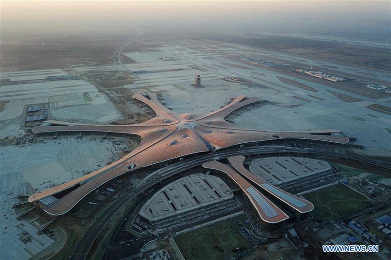 Fassadendekoration des Beijing Daxing International Airport abgeschlossen