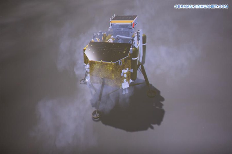 Chinas Mond-Sonde Chang'e-4 führt weiche Landung auf Rückseite des Mondes durch