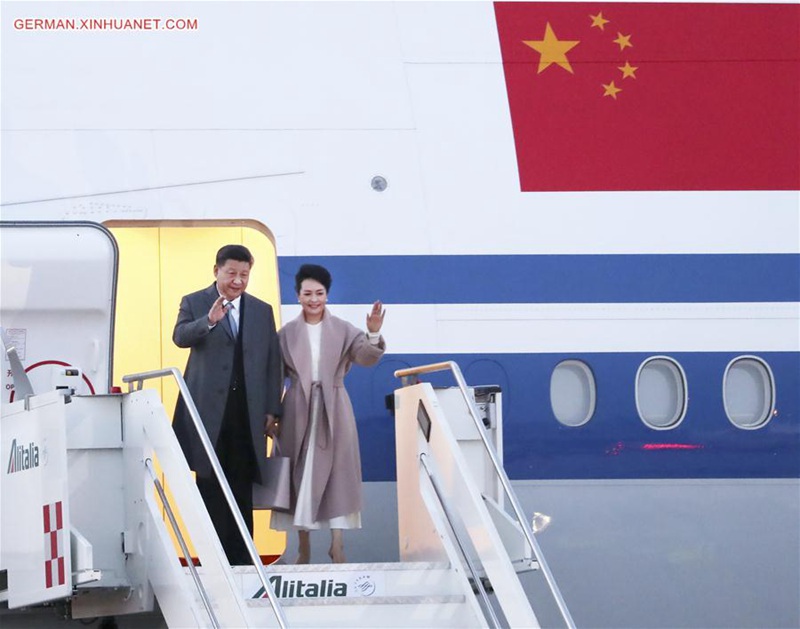 Xi trifft in Rom für Staatsbesuch in Italien ein