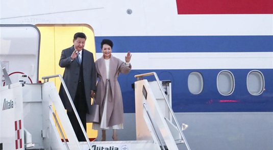 Xi trifft in Rom für Staatsbesuch in Italien ein