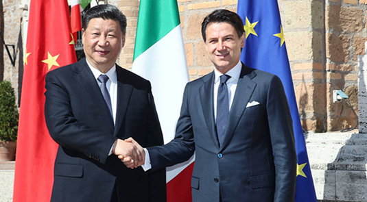 Xi Jinping trifft Italiens Ministerpräsident Giuseppe Conte