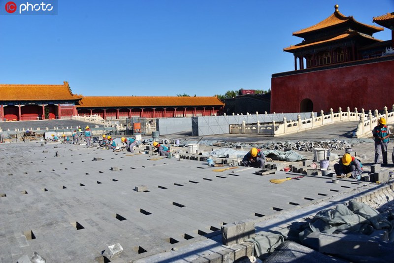 Boden des Taihe-Tempels in der Verbotenen Stadt wird restauriert 