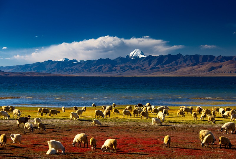 Die Landschaft der Ngari-Präfektur in Tibet