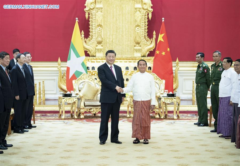 Xi Jinping führt Gespräche mit myanmarischem Präsidenten U Win Myint