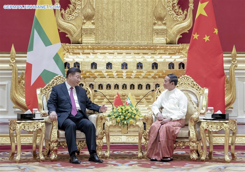 Xi Jinping führt Gespräche mit myanmarischem Präsidenten U Win Myint