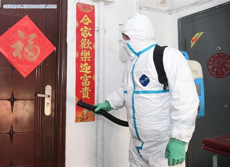 Beijing führt Desinfektionsarbeiten durch