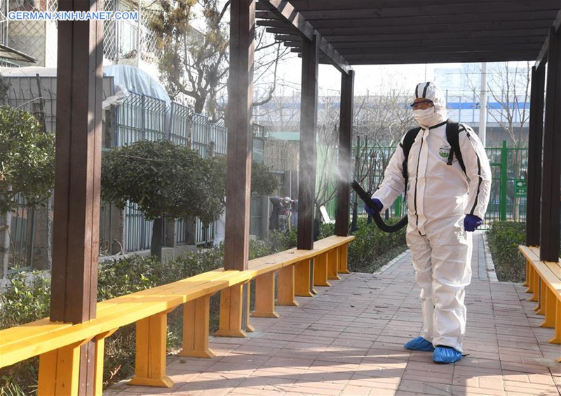 Beijing führt Desinfektionsarbeiten durch