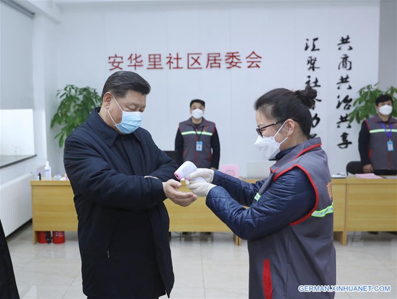 Xi inspiziert Arbeit zur Prävention und Kontrolle des neuartigen Coronavirus in Beijing