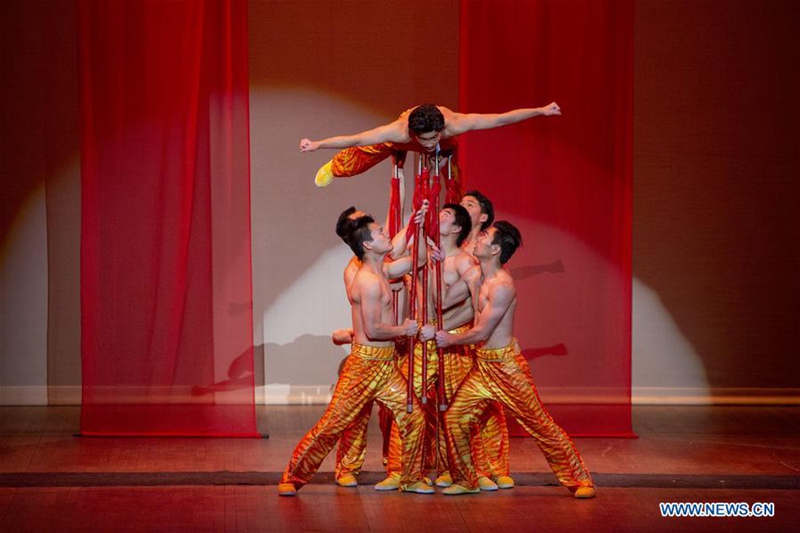 Chinesische Akrobaten werden in Houston gefeiert