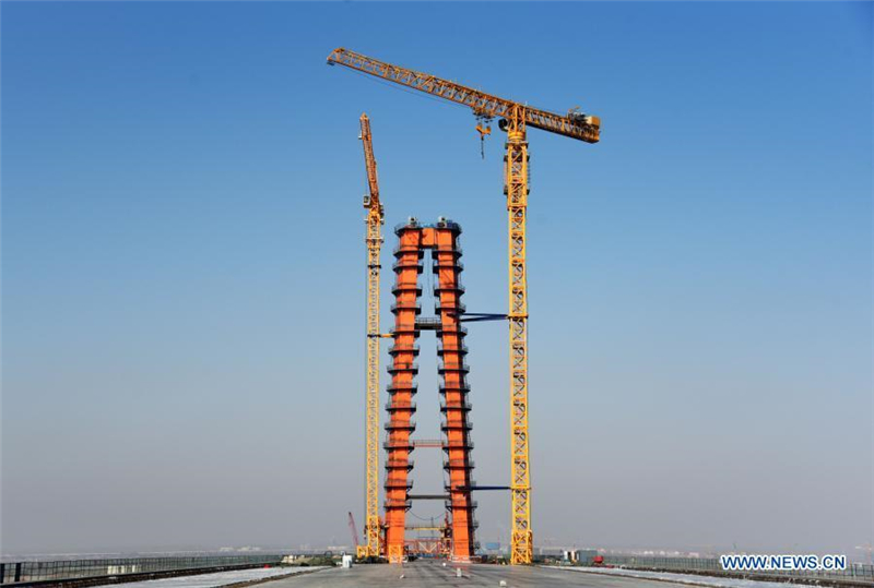 China baut selbstverankerte Hängebrücke mit weltweit größter Spannweite