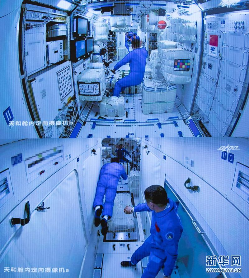 Shenzhou-12-Astronauten betreten Kernmodul der Raumstation