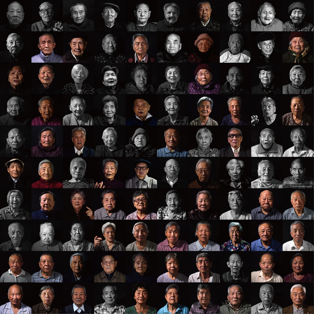 Gesichter von 100 Überlebenden des Nanjing-Massakers