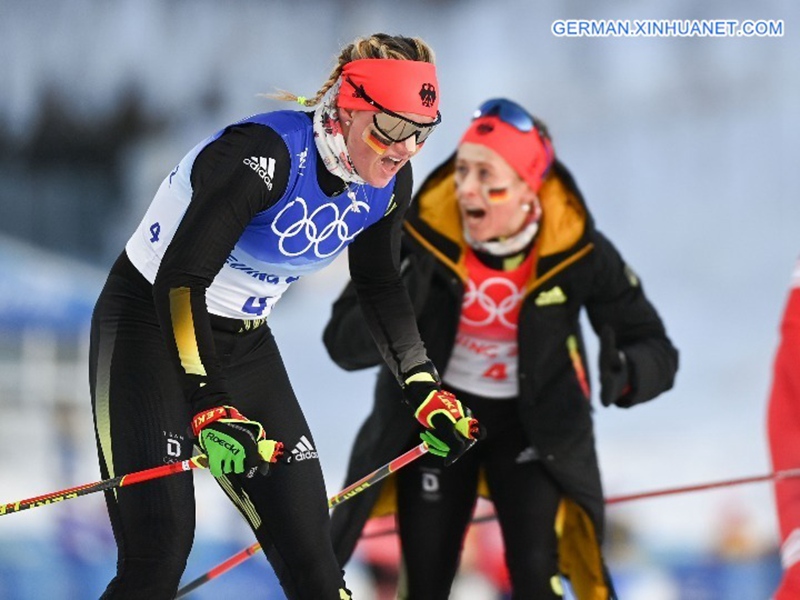 Fotoreportage: Deutsche Skilanglauf-Frauen holen Gold im Teamsprint bei Beijing 2022