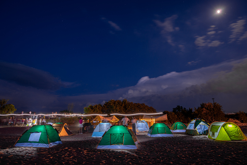 Jiangxi: Camping am Strand auf Insel Juzhou