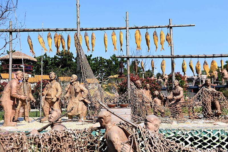 Keramisches Fischerdorf in Qingdao