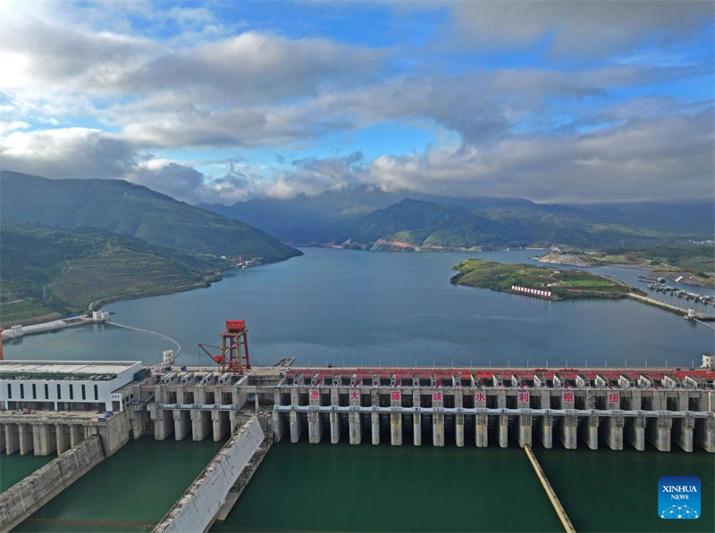 Blick auf das Dateng Gorge Water Conservancy-Projekt im südchinesischen Guangxi