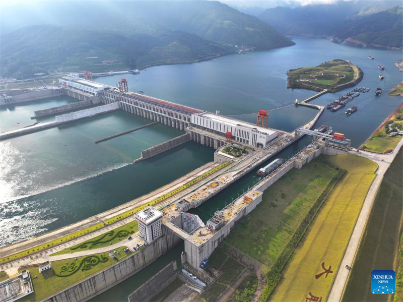 Blick auf das Dateng Gorge Water Conservancy-Projekt im südchinesischen Guangxi