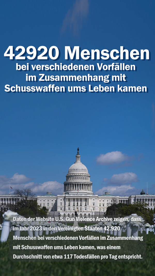 Schockierende Zahlen zur Verbreitung von Waffengewalt in den USA im Jahr 2023